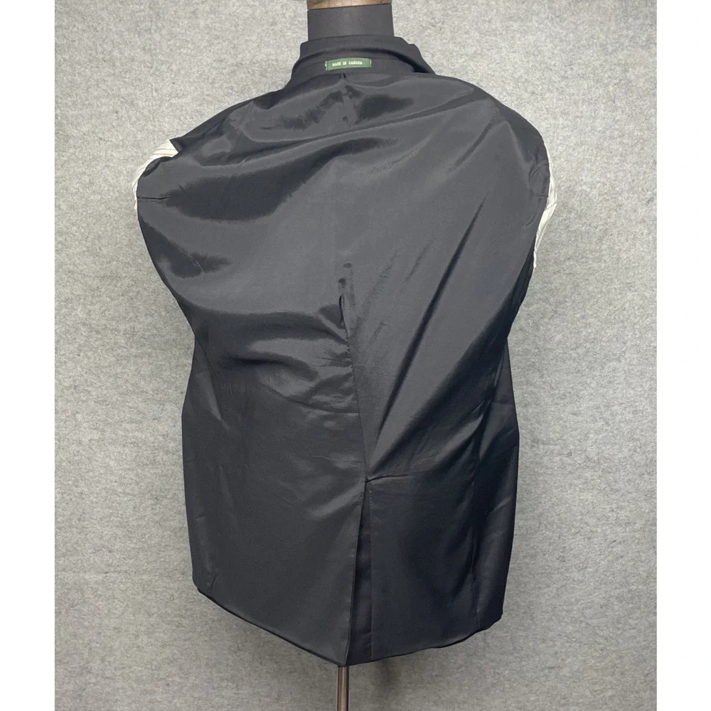 Vtg Lauren Ralph Lauren 48R Blazer Mens Black Solid 100% Wool‎ Preppy Classic 2B